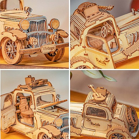 3D Modern Wooden Puzzle - Vintage Car