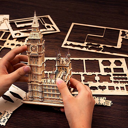 3D Modern Wooden Puzzle - Big Ben with LED Lights