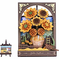 Golden Sunflower w/ LED Lights - 3D Wooden Puzzle