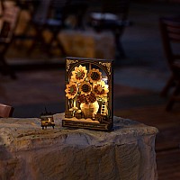 Golden Sunflower w/ LED Lights - 3D Wooden Puzzle