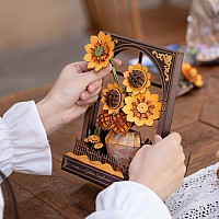 Golden Sunflower w/ LED Lights - 3D Wooden Puzzle