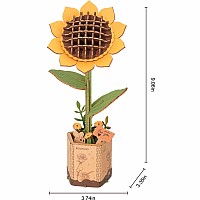 Modern Wooden Puzzle: Sunflower