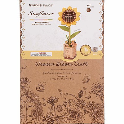 Modern Wooden Puzzle: Sunflower