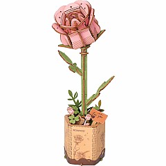 Modern Wooden Puzzle: Pink Rose