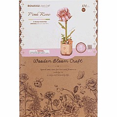 Modern Wooden Puzzle: Pink Rose