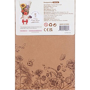 Modern Wooden Puzzle: Pink Rose