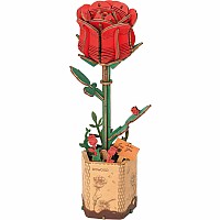 Modern Wooden Puzzle: Red Rose
