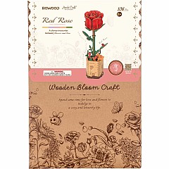 Modern Wooden Puzzle: Red Rose