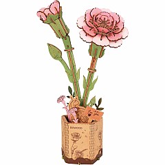 Modern Wooden Puzzle: Pink Carnation