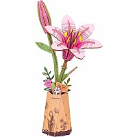 Modern Wooden Puzzle: Pink Lilly