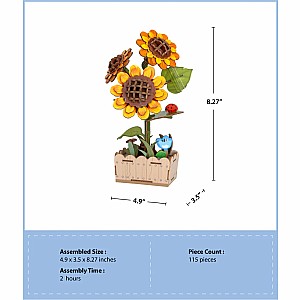 3D Flower Puzzle Sunflower Bloom Set