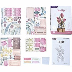 3D Flower Puzzle Pink Tulip Bloom Set
