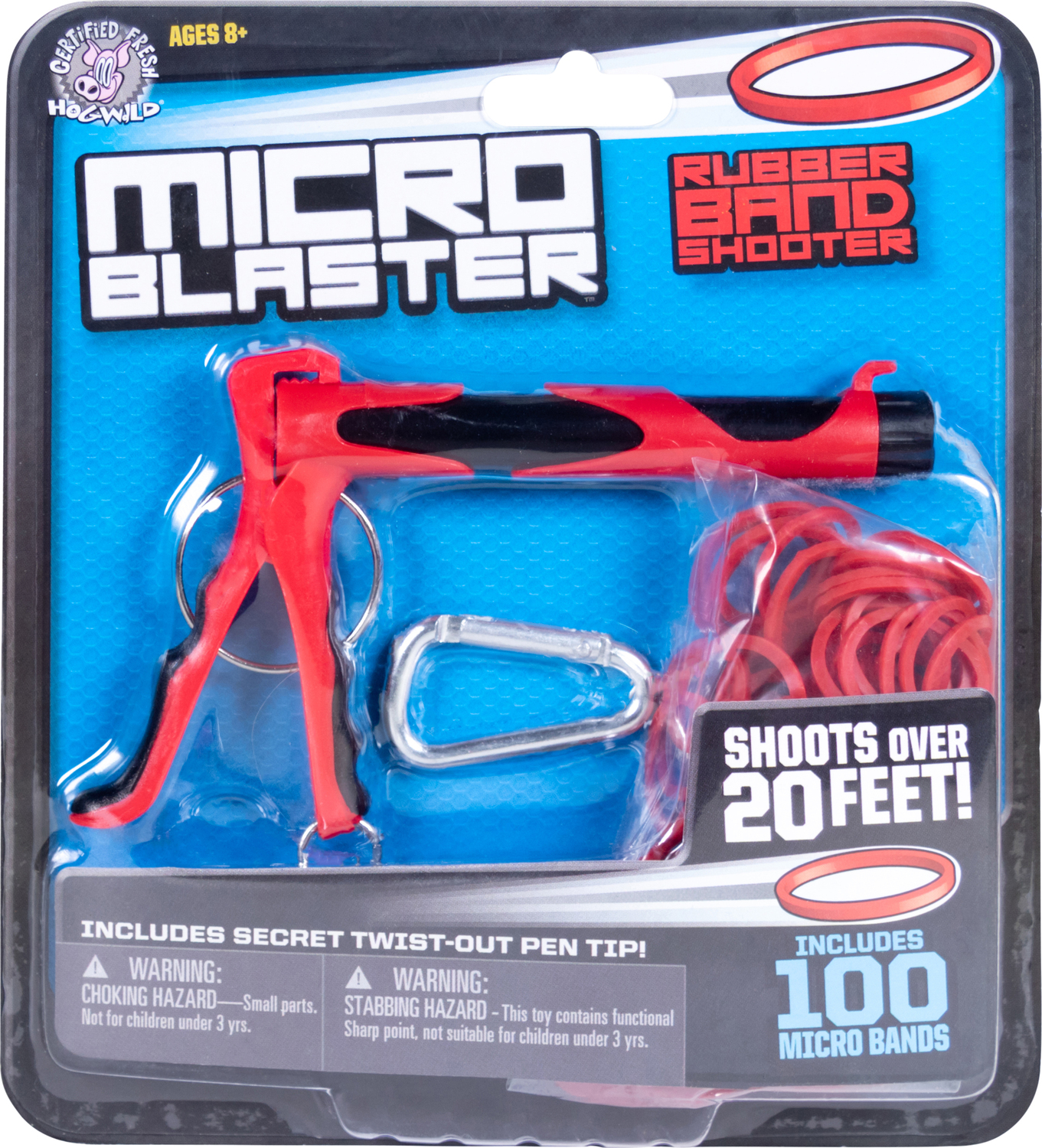Novelty Toy by Hog Wild shoots 20ft B94 NEW Micro Blaster rubber Band Shooter 