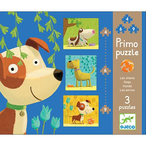Primo Puzzle - Dogs 3 Puzzles Included by Djeco