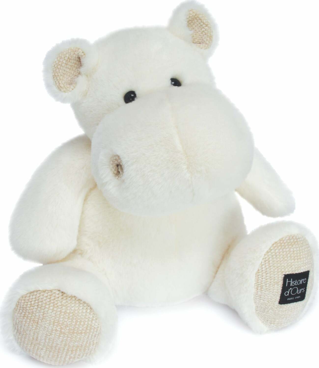 Histoire D'ours Hip Chic: Ivory Hippo Plush