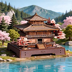 Sakura Pavilion - Cathedral 3D Wooden Puzzle