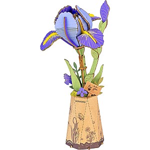 Purple Iris DIY Wooden Flower 3D Puzzle