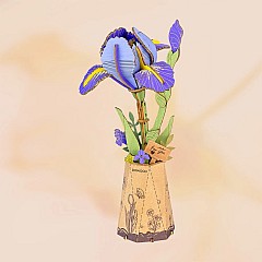 Purple Iris DIY Wooden Flower 3D Puzzle