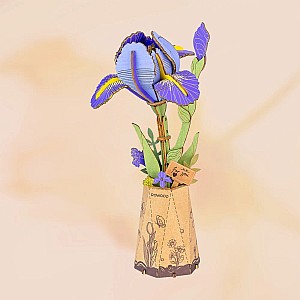 Purple Iris DIY Wooden Flower 3D Puzzle