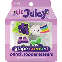 Lil' Juicy Scented Pencil Topper Erasers - Grape (Set of 4)