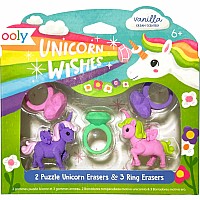 Unicorn Wishes Scented Puzzle Erasers - Set of 5