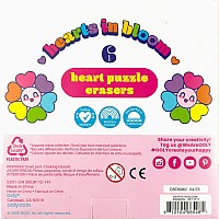 Hearts in Bloom Puzzle Erasers - Set of 6