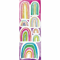 Stickiville Skinny - Watercolor Rainbows (Gold Metallic Foil on Matte Paper)