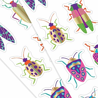 Stickiville Stickers: Fancy Bugs - Skinny (2 Sheets)
(Metallic Foil)
