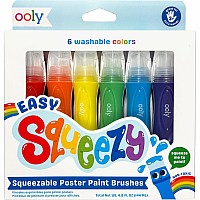Easy Squeezy Squeezable Poster Paint Brushes - Set of 6