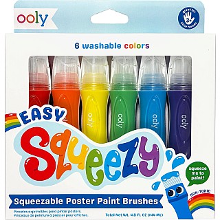 Easy Squeezy Squeezable Poster Paint Brushes - Set of 6