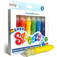 Easy Squeezy Squeezable Poster Paint Brushes - Set of 6