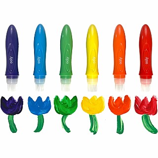 Easy Squeezy Squeezable Poster Paint Brushes - Set of 6