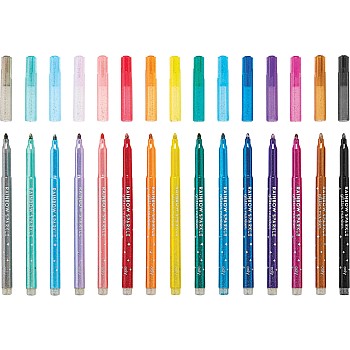 Rainbow Sparkle Glitter Markers - Set of 15
