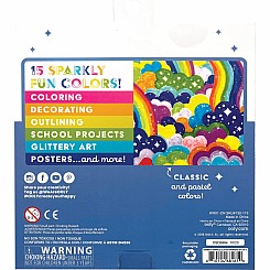 Rainbow Sparkle Glitter Markers - Set of 15
