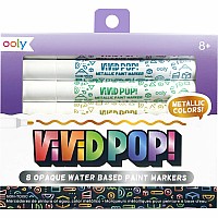 Vivid Pop! Water Based Paint Markers - Metallic - Set of 8