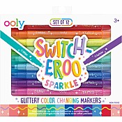 Switch-Eroo Sparkle Glittery Color Changing Markers - Set of 12