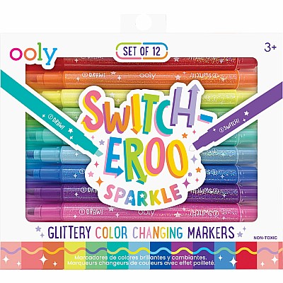 Switch-Eroo Sparkle Glittery Color Changing Markers - Set of 12