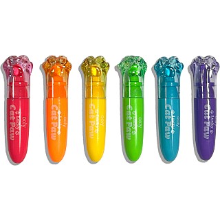 Lucky Cat Paw Scented Neon Highlighters - Set of 6