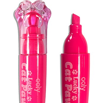 Lucky Cat Paw Scented Neon Highlighters - Set of 6