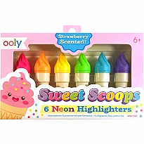 Sweet Scoops Scented Neon Highlighters - Set of 6