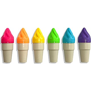 Sweet Scoops Scented Neon Highlighters - Set of 6