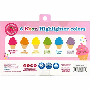 Sweet Scoops Scented Neon Highlighters - Set of 6