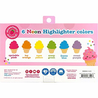 Sweet Scoops Scented Neon Highlighters - Set of 6