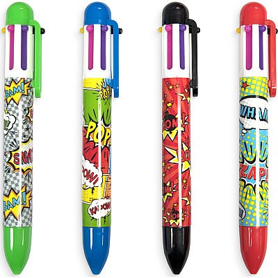 Comic Attack 6 Click Multi Colour Pens 