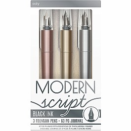 Modern Script Fountain Pens Journal 4pc Set