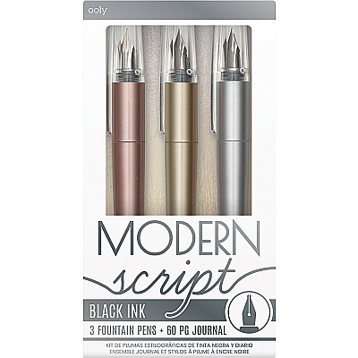 Modern Script Fountain Pens Journal 4pc Set