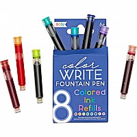 Color Write Fountain Pens Colored Ink Refills  Set Of 8