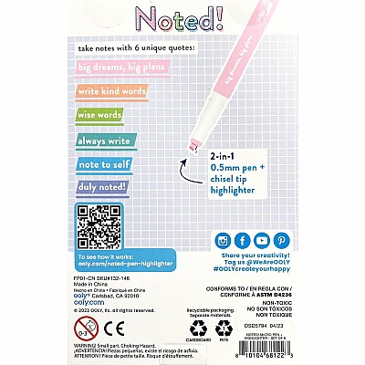 Noted! 2-in-1 Micro Fine Tip Pens & Highlighters - Set of 6