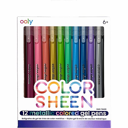 Color Sheen Metallic Colored Gel Pens - Set of 12