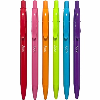 Bright Writers Colored Ink Retractable Ballpoint Pens - Set of 6